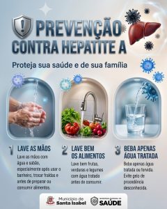 Secretaria de Saúde de Santa Isabel reforça prevenção contra a Hepatite A