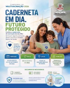 Santa Isabel inicia Campanha de Multivacinação para crianças e adolescentes