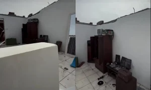 Morador de Pelotas filma caos e destruição em casa após tempestade: “Arrancou o telhado todo!”