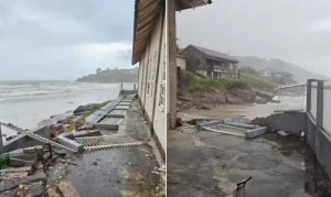 Tsunami Meteorológico Surpreende Litoral de SC: Entenda o Fenômeno Raro Que Avança Sobre as Praias